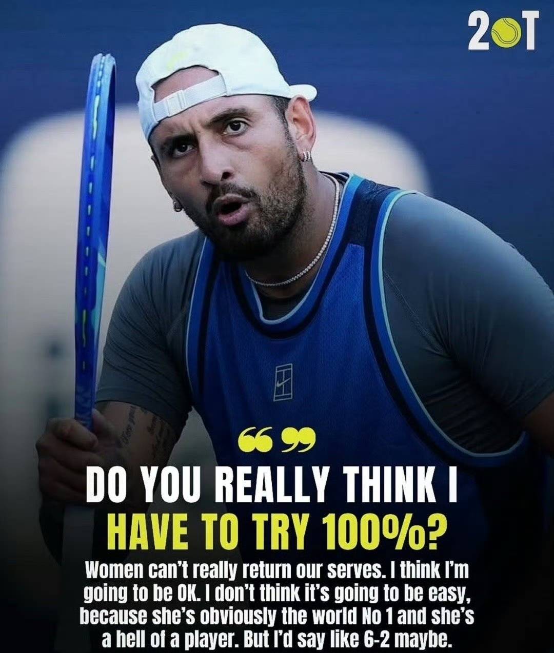 克耶高斯称输萨巴伦卡就退役，网友替椰子担心：难赢性别大战规则